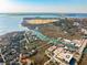 Wide aerial view of a coastal city with waterways, islands, and a bridge at 232 Haddrell St, Mount Pleasant, SC 29464