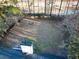 Aerial view of large backyard and fire pit at 2929 Salamander Creek Ln, North Charleston, SC 29406