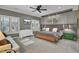 The main bedroom features a king bed, decorative lighting and ceiling fan at 3334 Cottonfield Dr, Mount Pleasant, SC 29466
