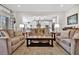 Spacious living room with comfortable sofas, coffee table, and an open view to the kitchen at 4162 Ten Shillings Way, Hollywood, SC 29470