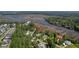Overhead view of the property highlighting its location near the river and surrounding neighborhood at 4385 Ten Shillings Way, Hollywood, SC 29470