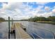 A view of the dock and the calm, blue water at 4385 Ten Shillings Way, Hollywood, SC 29470