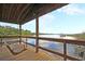 Relaxing view from the covered dock, featuring a swing and panoramic water views, perfect for enjoying the outdoors at 4385 Ten Shillings Way, Hollywood, SC 29470