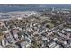 Stunning aerial view capturing the cityscape, waterway, and the intricate layout of residential properties at 53 America St, Charleston, SC 29403