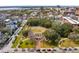 Beautiful aerial perspective of a park surrounded by charming homes and tree-lined streets in the neighborhood at 6 Halsey St, Charleston, SC 29401