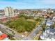 Gorgeous aerial shot of a park, surrounding homes, streets, and bridges in the neighborhood at 6 Halsey St, Charleston, SC 29401