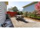 Backyard patio with outdoor dining area, a privacy fence, and ample space for entertaining at 840 Burger St, Charleston, SC 29407