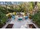 Charming backyard retreat with swing set, pea gravel and garden beds at 8834 Palmetto Rd, Edisto Island, SC 29438