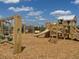 Community playground with swings, slide, and climbing structures on wood chip ground at 117 Grange Cir, Summerville, SC 29486