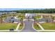 Aerial view of community amenities, including the clubhouse, pool, parking, and playground at 123 Grange Cir, Summerville, SC 29486
