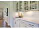 Kitchenette with glass front upper cabinets and plenty of counter space at 123 Grange Cir, Summerville, SC 29486