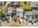 Aerial view of houses with varied rooflines and street layouts in a suburban area at 1236 Lakefront Dr, Charleston, SC 29412