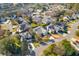 Aerial view showing homes in a neighborhood with sidewalks and mature trees at 1236 Lakefront Dr, Charleston, SC 29412