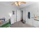This bedroom features light gray walls, a closet and ceiling fan at 1236 Lakefront Dr, Charleston, SC 29412