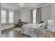 Comfortable bedroom with a ceiling fan, desk, and a window seat at 1847 Grovehurst Drive, Charleston, SC 29414