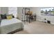 This carpeted bedroom has a ceiling fan, a window and unique equipment and wall mounted tv at 1847 Grovehurst Drive, Charleston, SC 29414