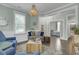 Bright living room featuring hardwood floors, stylish furniture, and decorative accents at 1847 Grovehurst Drive, Charleston, SC 29414