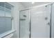Modern bathroom features a glass enclosed shower, sleek fixtures, and white subway tile at 2001 E Patterson Pt, Hanahan, SC 29410