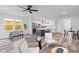 Open-concept living space with modern decor and a spacious kitchen island at 2008 Emden St, North Charleston, SC 29406
