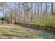 Large, fenced backyard with a mix of grassy areas and wooded views, providing privacy at 218 Mayfield Dr, Goose Creek, SC 29445