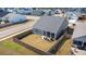 Aerial view showcasing the fenced backyard, patio area, and the surrounding neighborhood at 224 Fiddleback Dr, Summerville, SC 29486