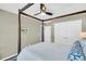 Elegant main bedroom has a ceiling fan, nautical decor, and a neutral color scheme for a serene atmosphere at 231 Laurel Crest Way, Summerville, SC 29486