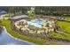 Overhead view of a luxurious community pool with a splash pad and seating at 315 Pine Crest View Dr, Summerville, SC 29486