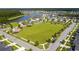 Aerial view of the community featuring a green space, a playground and sidewalks throughout the neighborhood at 330 Pine Crest View Dr, Summerville, SC 29486