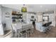 Charming view of the kitchen and dining area featuring white cabinetry, stainless appliances, and a stylish dining table at 433 Cedarview Rd, Summerville, SC 29486