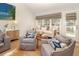 Inviting living room with comfortable seating, a decorative area rug, and beach-themed artwork at 707 Palmetto Blvd, Edisto Island, SC 29438