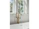Modern bathtub with brass faucet fixture and handheld sprayer at 806 Jungle Rd, Edisto Island, SC 29438