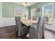 Elegant dining room featuring a large table, six upholstered chairs, and wainscoting at 8209 Governors Walk, North Charleston, SC 29418