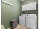 Practical laundry room with ample storage and modern washer and dryer units at 8209 Governors Walk, North Charleston, SC 29418