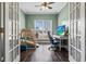 This office features glass french doors, a ceiling fan and lots of light at 8209 Governors Walk, North Charleston, SC 29418