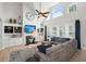 Bright living room with fireplace, built-ins, and high ceilings at 8696 Spring Chapel Ln, North Charleston, SC 29420