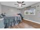 Bedroom features a bed, baseball decor, and wood-look flooring at 106 Two Wood Ct, Summerville, SC 29483