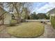 The spacious backyard is enhanced by a lush lawn, mature trees, and a charming white picket fence at 1106 Barfield St, Charleston, SC 29492