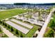Aerial view of bocce ball courts and seating areas in this recreation area at 127 Oyster Tide Ave, Summerville, SC 29485
