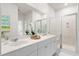 Bathroom featuring a double vanity, glass shower, and contemporary finishes at 136 Post Mill Dr, Summerville, SC 29485