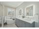 Modern bathroom with double vanity, soaking tub, and stylish tile work at 1425 Lagoon Park Cir, Mount Pleasant, SC 29466