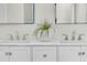 Elegant bathroom vanity featuring double sinks, white cabinets, and modern fixtures at 1992 Pierce St, Charleston, SC 29492