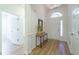 Bright foyer with a half moon window over the front door and beautiful hardwood floors at 2128 Baldwin Park Dr, Mount Pleasant, SC 29466