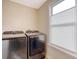 Stainless steel washer and dryer set in a neutral laundry room with a window at 222 Medford Dr, Summerville, SC 29485