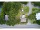 Overhead view of the house, showcasing the landscape and nearby street at 2530 Jasper Blvd, Sullivans Island, SC 29482