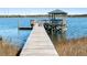 Charming waterfront gazebo on a wooden dock, perfect for relaxing by the water at 2725 Starfish Dr, Johns Island, SC 29455