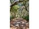 A picturesque nature trail covered in leaves and shaded by trees draped with spanish moss at 2725 Starfish Dr, Johns Island, SC 29455