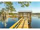 Waterfront home offers private dock with covered seating area to relax and enjoy the scenery at 3902 Summerton St, Mount Pleasant, SC 29466
