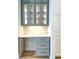 Cozy home office nook with a white marble countertop, gray cabinetry, and under-cabinet lighting at 3902 Summerton St, Mount Pleasant, SC 29466