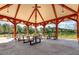 Exterior shot of large community pavilion with picnic tables overlooking the lake at 3902 Summerton St, Mount Pleasant, SC 29466