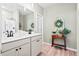 Modern bathroom with double sinks and decorative accents at 400 Hampstead Ct, Summerville, SC 29486